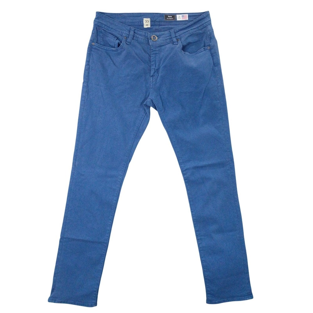 Volcom Mens 33 Vorta Slim Straight Fit Blue USA Denim Jeans Pants Skate Casual